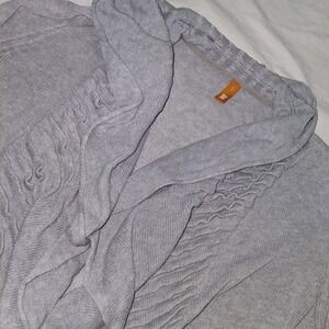 Lucy Light Gray Open Front Cardigan Draped Knit Sweater Lightweight‎ Layer